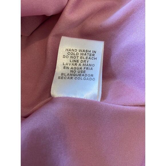 Entro Women's Large Dress Pink Tiered Button-Down Tunic Top Lined Short Sleeve - Picture 5 of 13